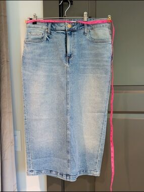 Kut from the Kloth Light Blue Straight Leg Denim Skirt